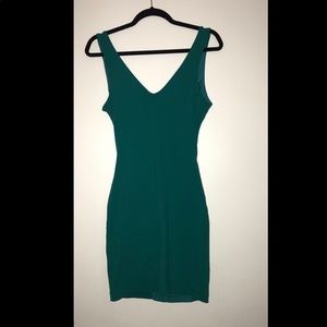 BEBE turquoise cut out dress